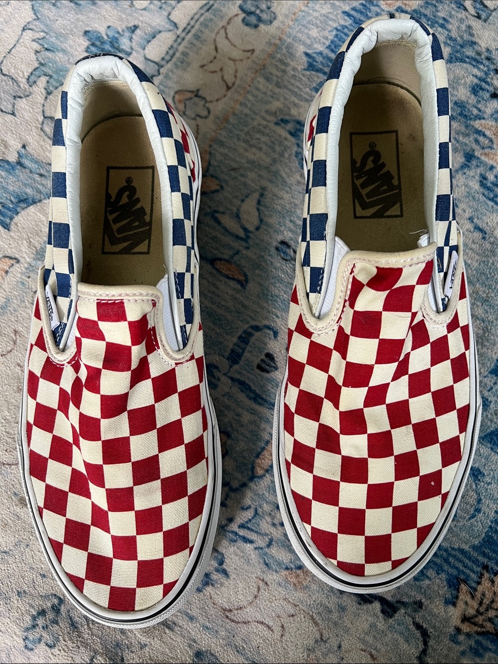 Vans Kids Classic Slip-On Checkerboard Shoe - size 7.5 women’s